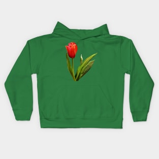 Single Red Tulip Kids Hoodie